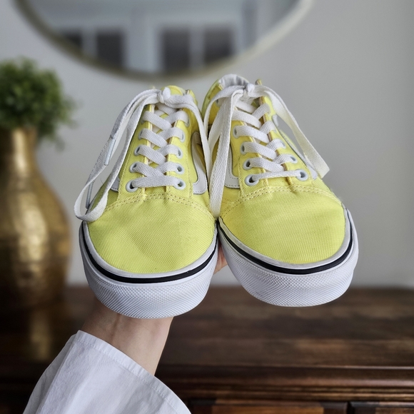 Vans Old Skool Low Top Sneakers Yellow White Canvas Women’s 7.5 / Men’s 6 - Picture 5 of 15